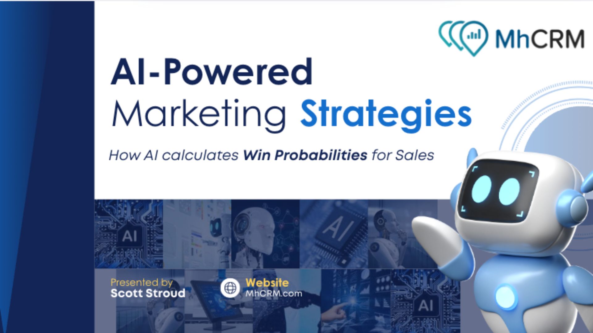 infographic the says: Ai-powered marketing strategies. How AI calculates win probabilities for sales